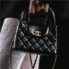 Chanel mini shopping bag, glossy old calfskin and gold metal