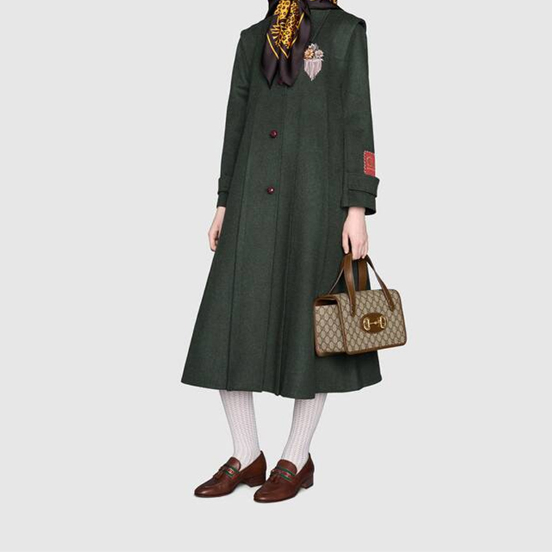 GUCCI Horsebit 1955 Small Top Handle Shoulder Bag, Women, Brown
